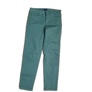 NYDJ Jeans Ankle Olive Green Mid Rise Womens 2